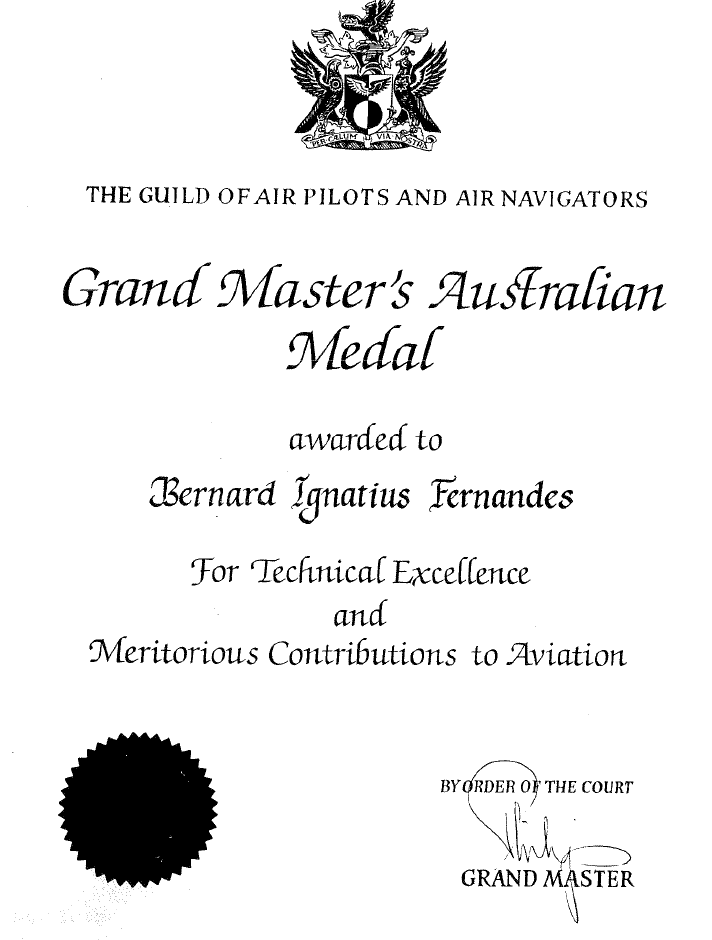 Wg Cdr Bernard Fernandes