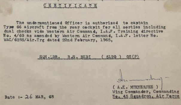 Ranjit Bedi IAF legacy
